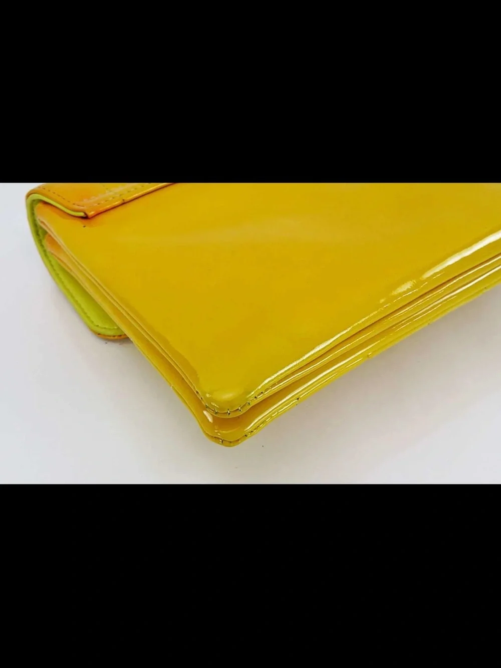 CHANEL Yellow Patent Quilted Shoulder Bag with Chain